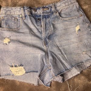 Distressed Denim Jean Shorts